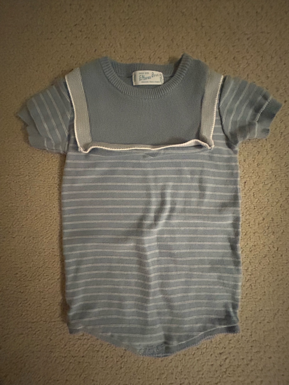 Striped Light Blue Knit bubble for boy